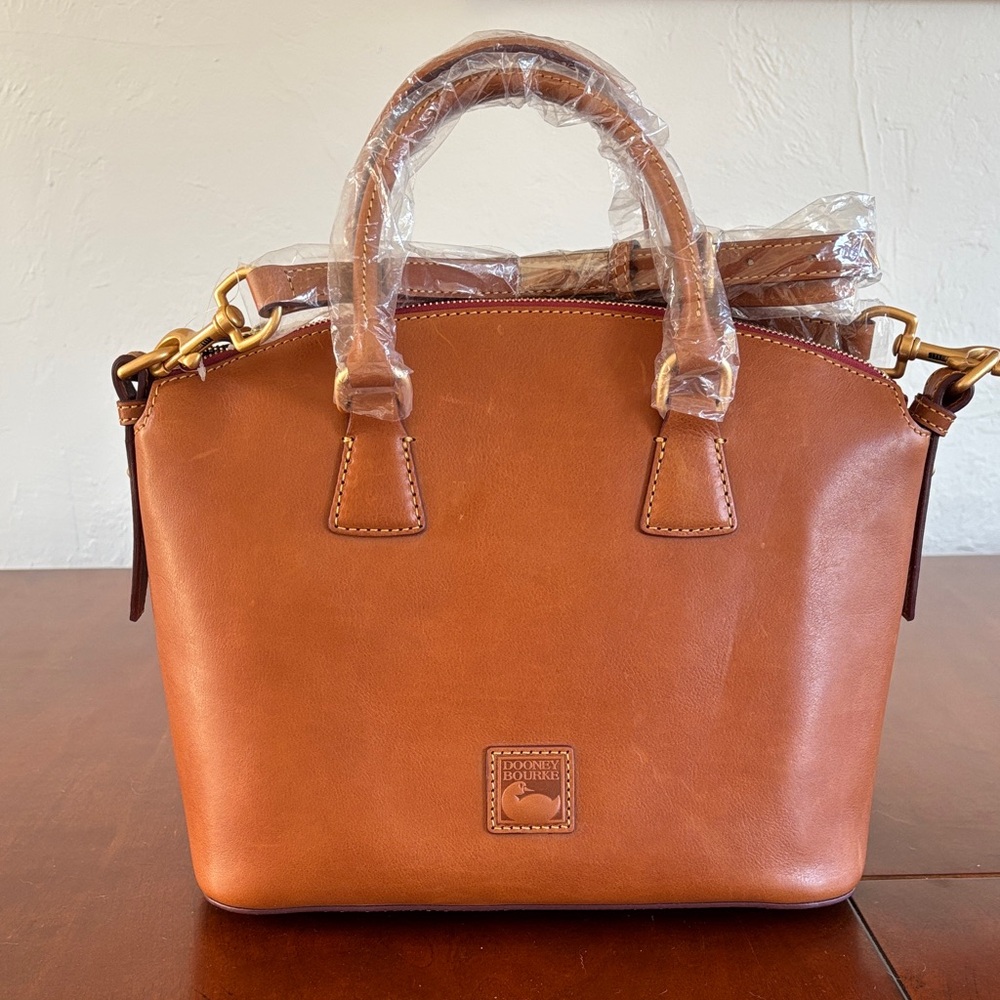 Dooney & Bourke Brown Leather Domed Satchel NWT